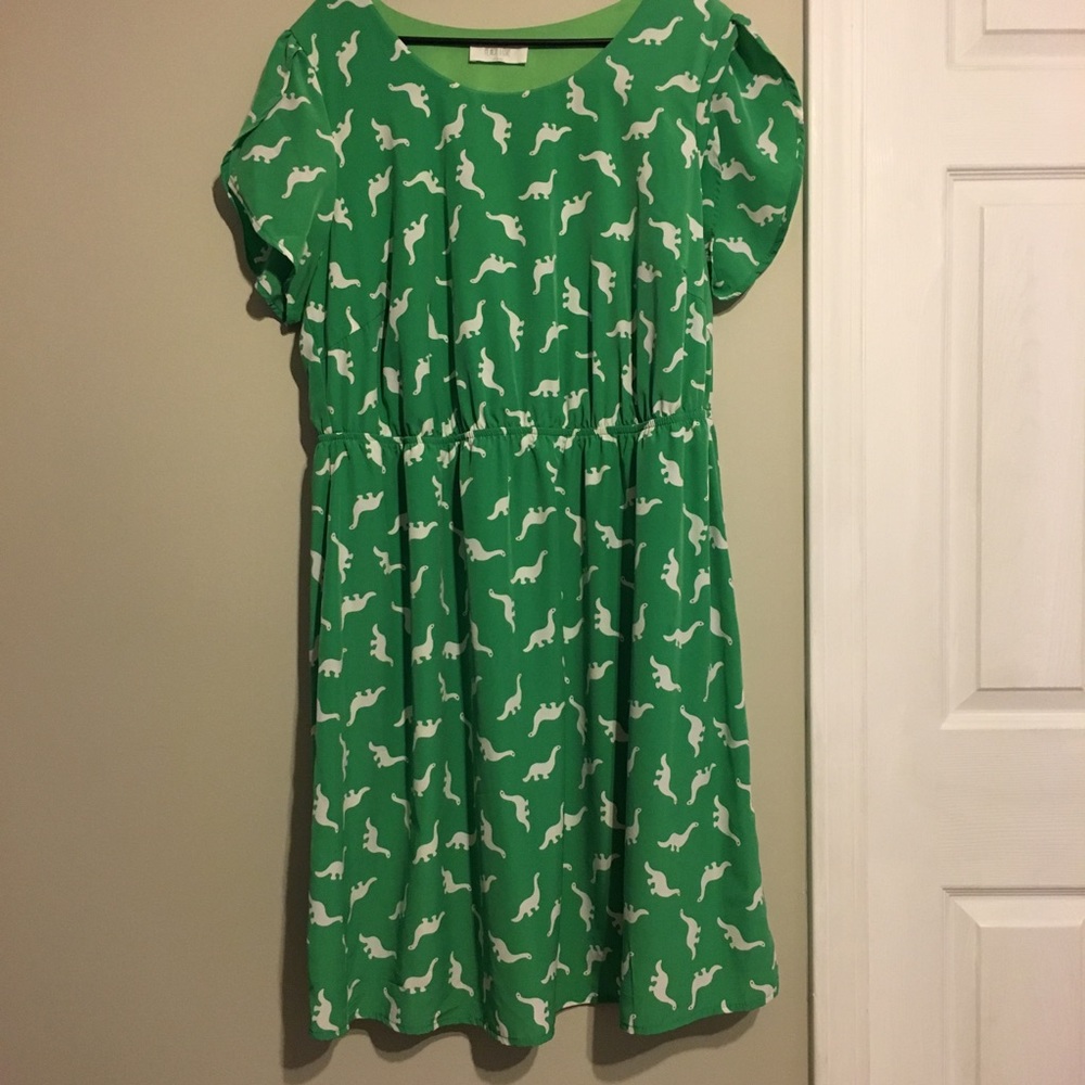 ModCloth Dino Oh My Gosh A-Line Dress in Mint
